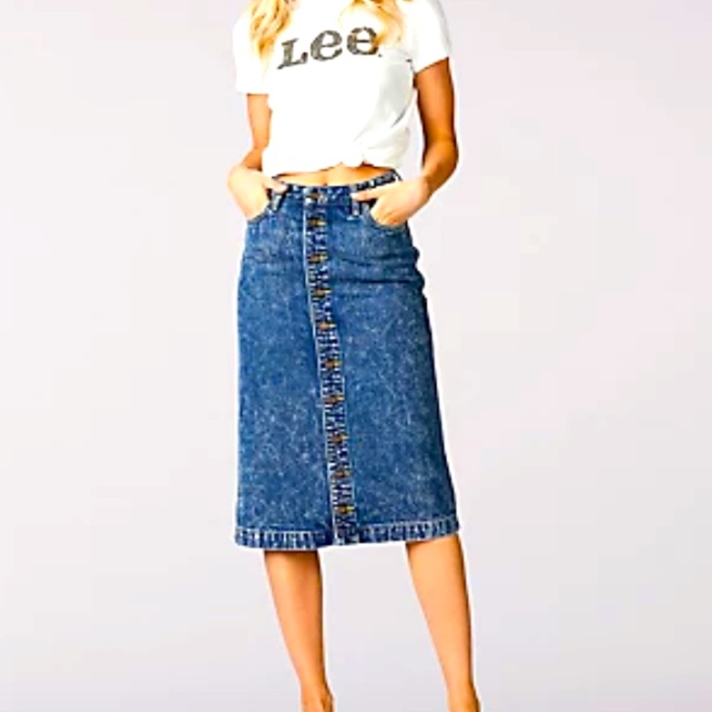 LEE HIGH RISE DEMIN SKIRT - Picture 2 of 11